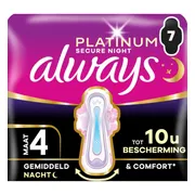 8x Always Maandverband Platinum Nacht 7 stuks