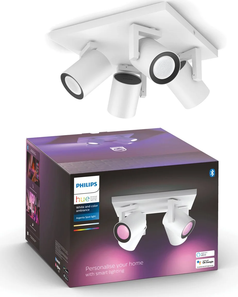 Philips Hue Argenta Opbouwspot White and Color - Wit - 4-spots