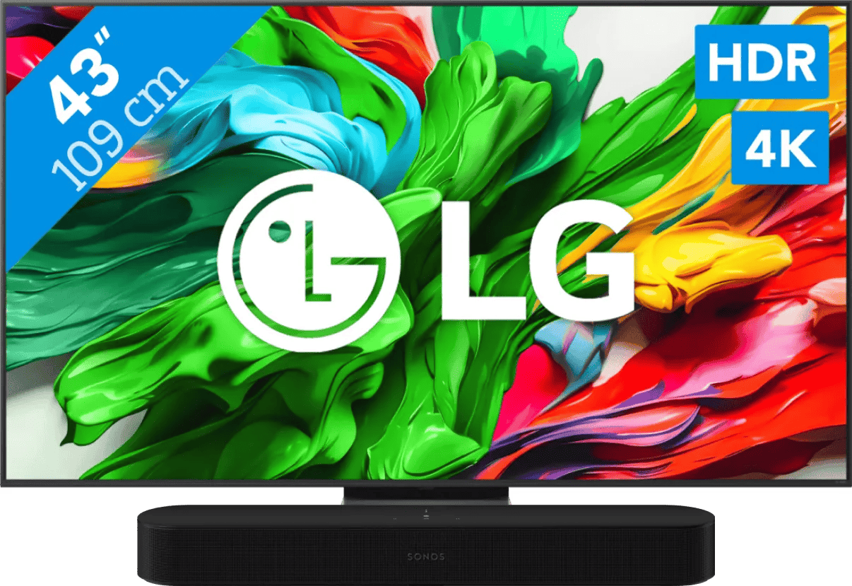 LG 43" QNED86 EVO 4K (2025) + Sonos Beam Gen2 Zwart