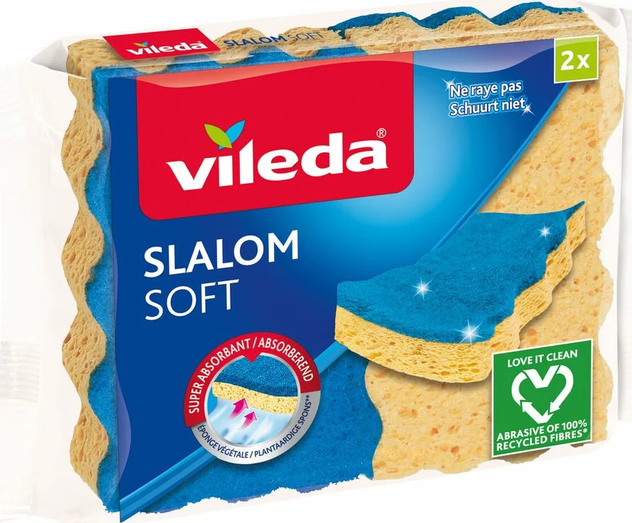 Vileda Schuursponsen Slalom Soft 2 stuks