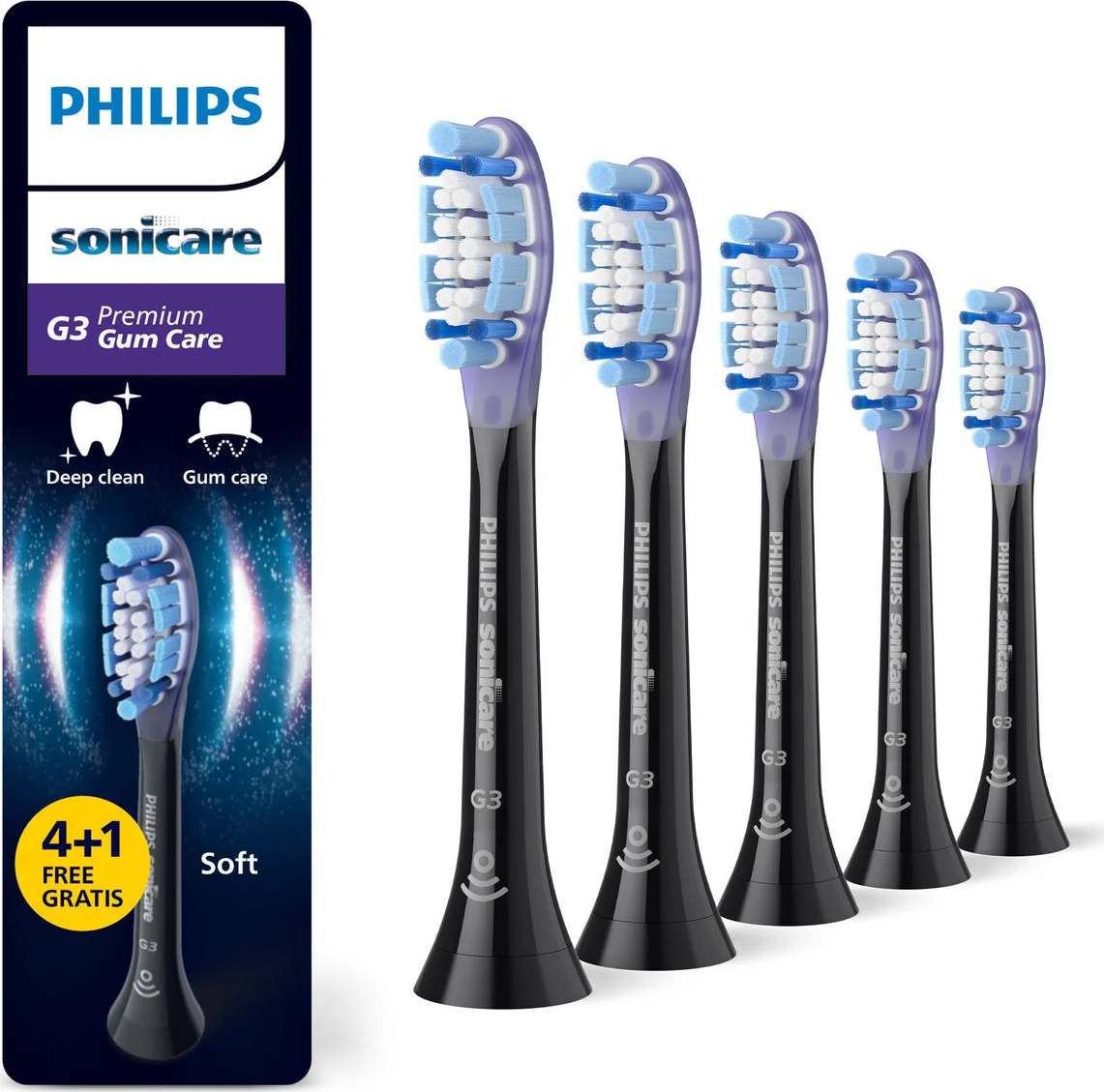 Philips Sonicare Opzetborstels Premium Gum Care G3 Zwart 5 stuks