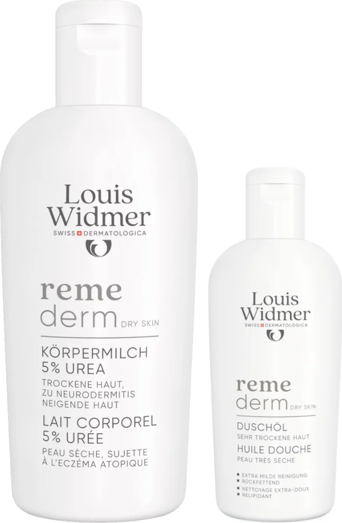 Louis Widmer Dry Skin Lichaamsmelk 200ml & Dry Skin Doucheolie 50ml 1 stuk
