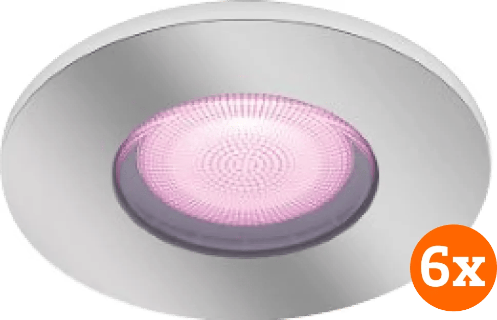 Philips Hue Xamento badkamer inbouwspot White and Color - Chroom - Rond 6-pack
