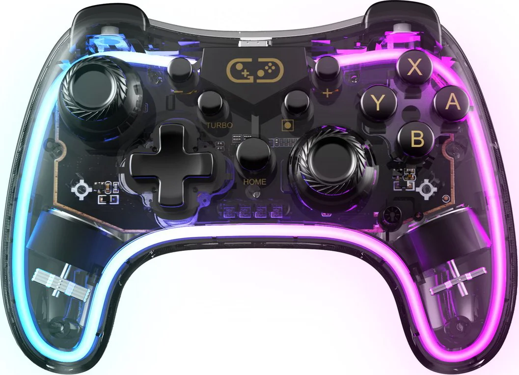 Draadloze RGB Controller - Geschikt voor Nintendo Switch Controllers - Macro Knop - Turbo Knop
