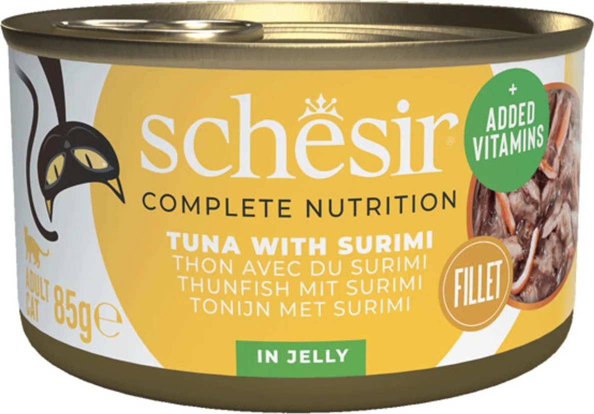 12x Schesir Kattenvoer Tonijn en Surimi in Gelei 85 gr