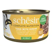 12x Schesir Kattenvoer Tonijn en Surimi in Gelei 85 gr