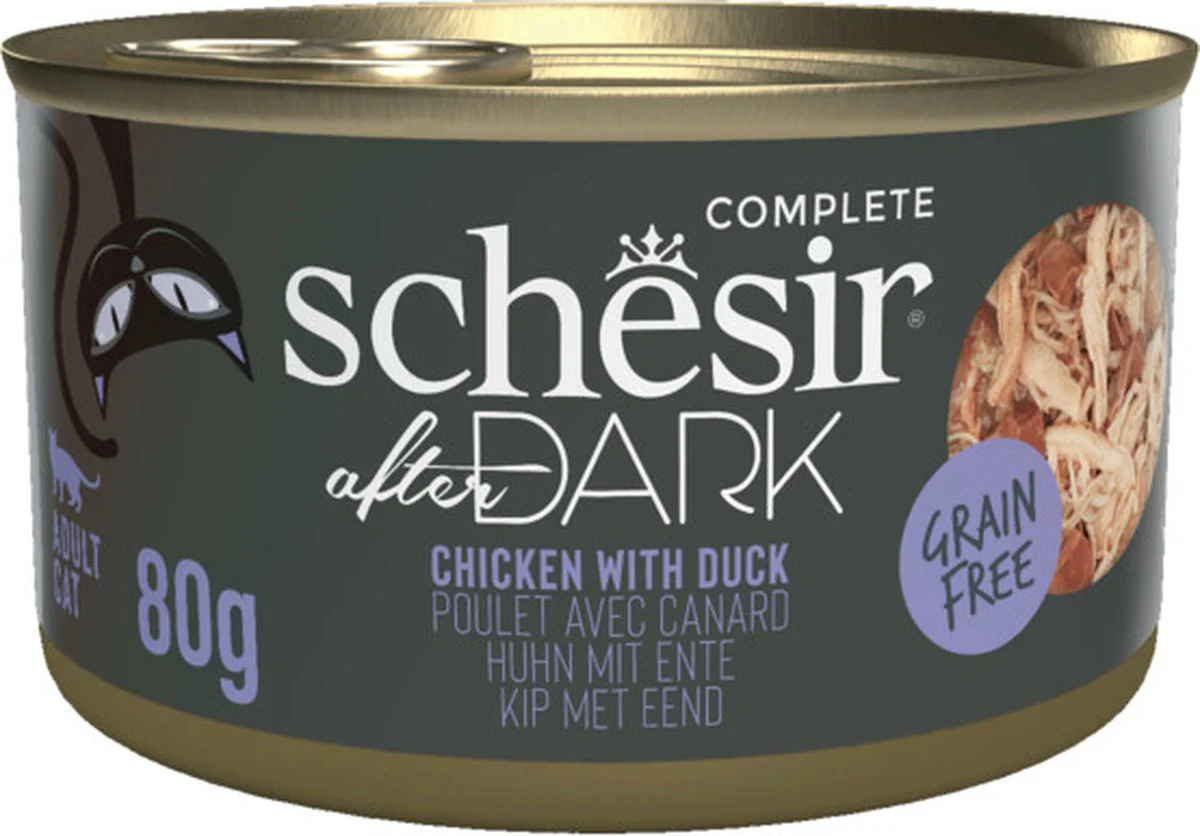 12x Schesir After Dark Bouillon Kip & Eend 80 gr