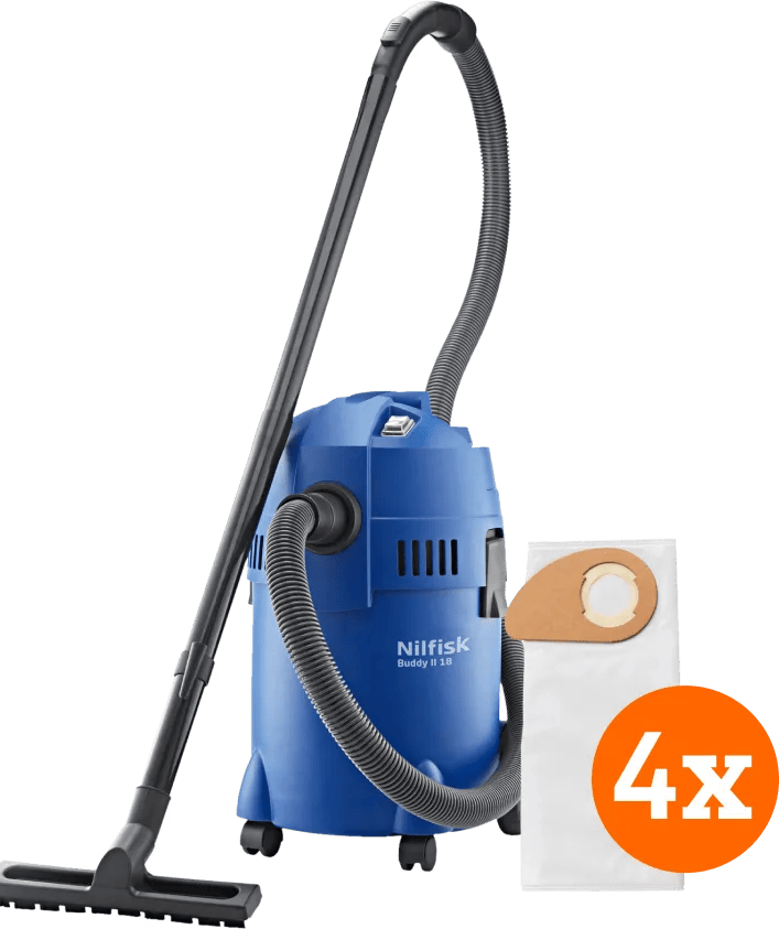 Nilfisk Buddy II 18 + Nilfisk Stofzakken voor Buddy II (4x)