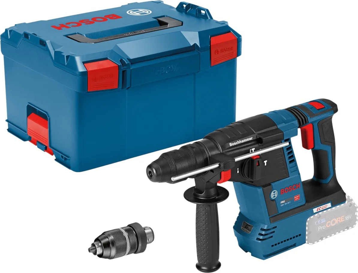 Bosch Professional GBH 18V-26 F Accu combihamer SDS-plus 2,6J + snelwisselboorkop 18V Basic Body in L-Boxx - 061191000J