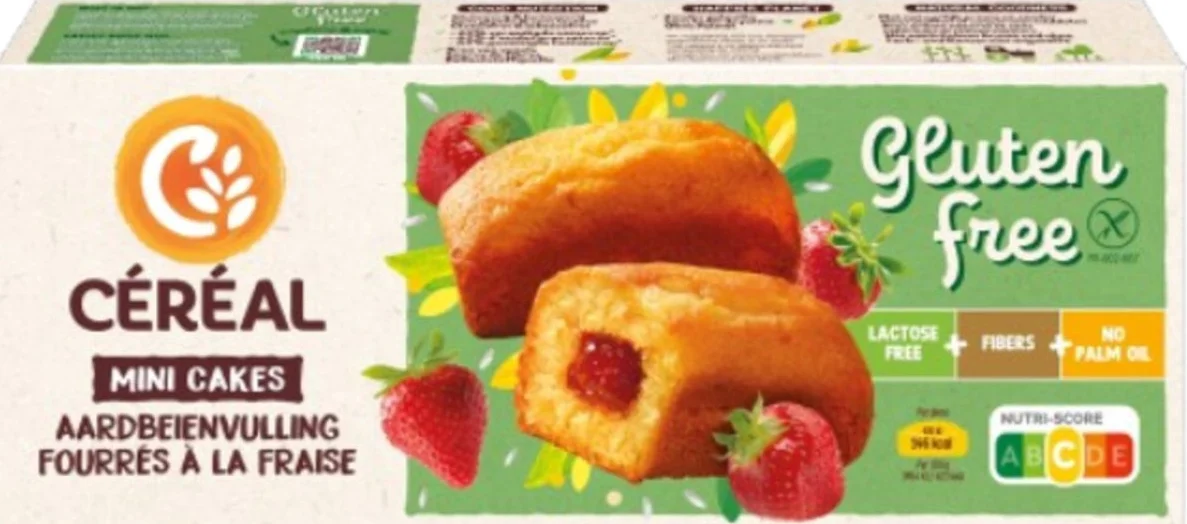 Cereal Mini Cakes Met Aardbeienvulling 210GR