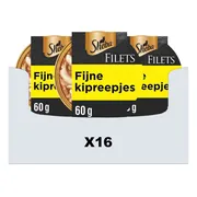 16x Sheba Filets Kattenvoer Natvoer Kipfilet Stukjes in Saus 60 gr