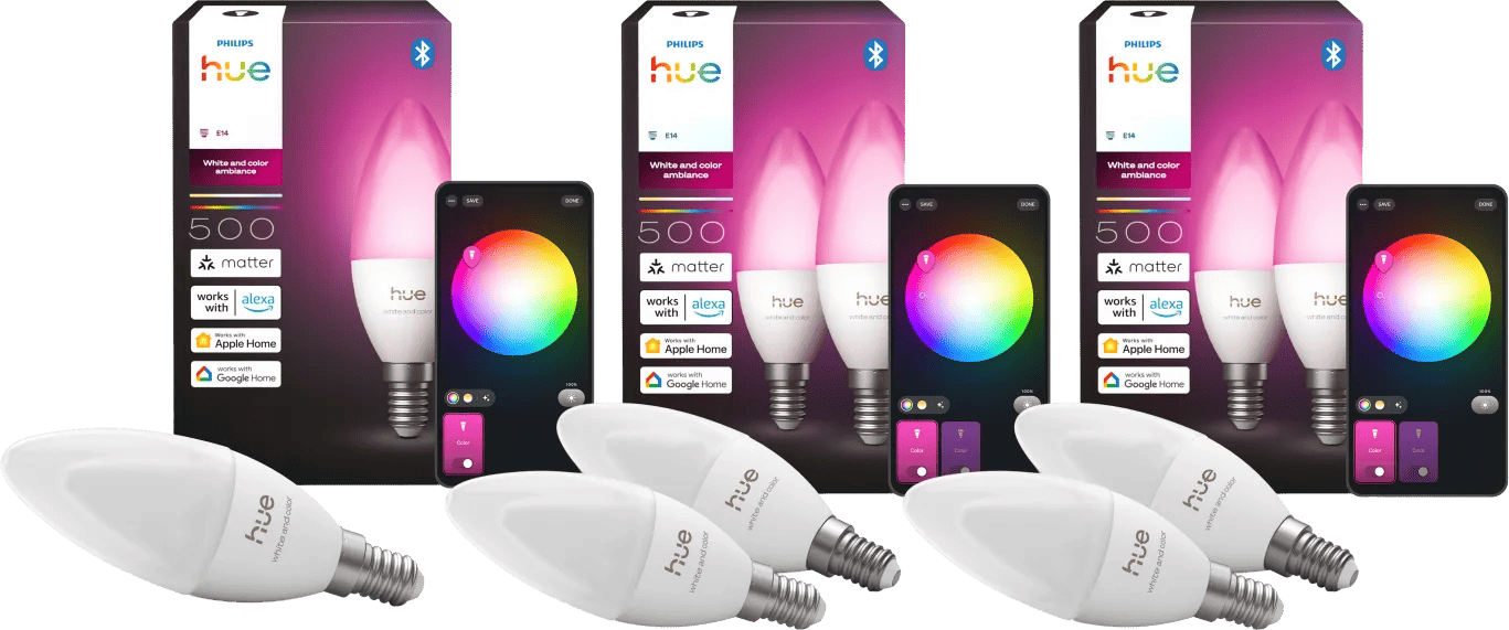 Philips Hue Kaarslamp White and Color E14 5-Pack