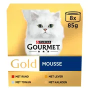 6x Gourmet Gold Kattenvoer Nat Fijne Mousse Rood 8 x 85 gr