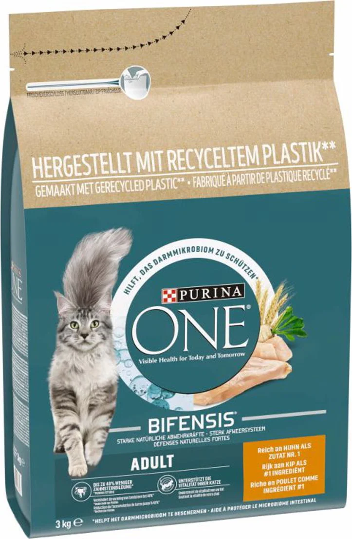 Purina ONE Kattenvoer Droog Adult Kip - Volkoren Granen 3 kg