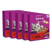 5x Whiskas 1+ Adult Katten Droogvoer Rund 800 gr