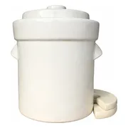 Mini fermentatiepot 2 liter (Creme/Modern) met verzwaringsstenen - Kimchipot