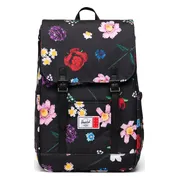 LEGO Herschel Retreat kleine rugzak - zwart met dwarrelende bloemen
