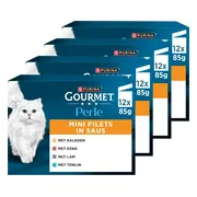 Gourmet Perle Kattenvoer Nat Mini Filets in Saus Mix 12 x 85 gr