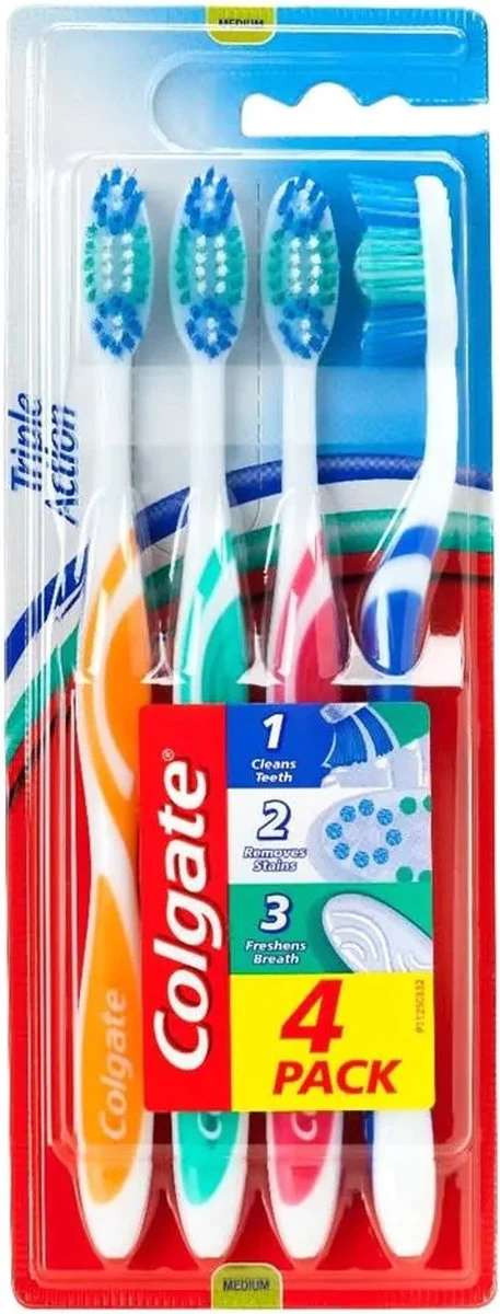 Colgate Tandenborstel Triple Action Medium 4 stuks