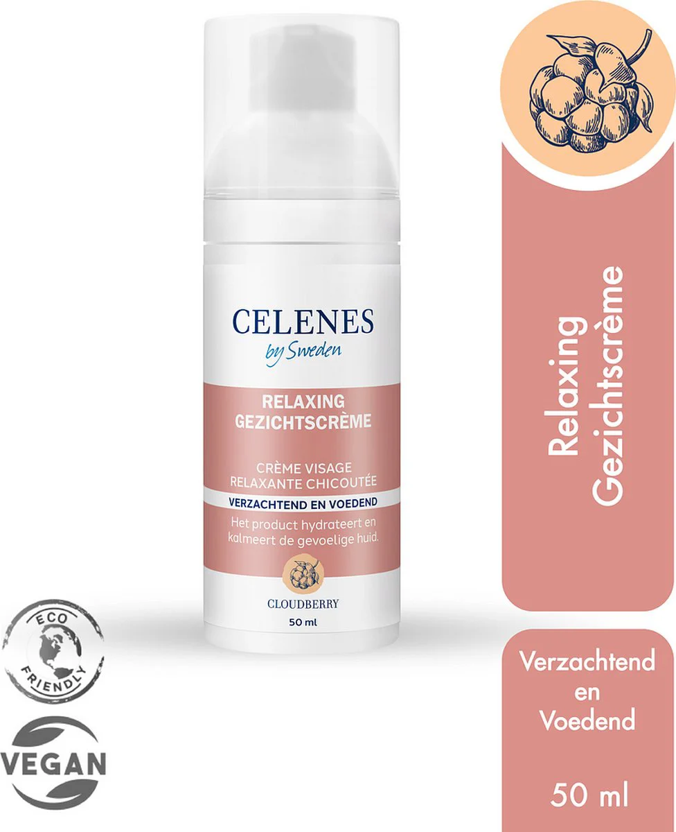 Celenes by Sweden Cloudberry Relaxing Gezichtscrème - Droge/Gevoelige Huid 50ML