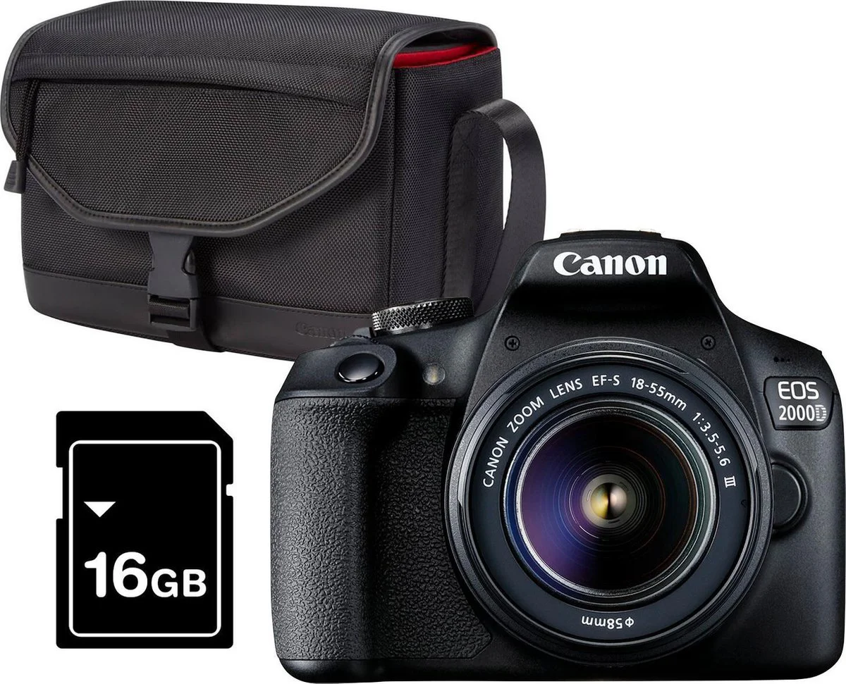 Canon 2000D, 18-55, Tas, 16GB