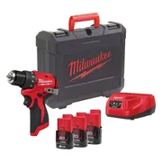 Milwaukee M12 BLDDRC-203C Accu schroefboormachine 12V 3x 2.0Ah in koffer - 4933499685