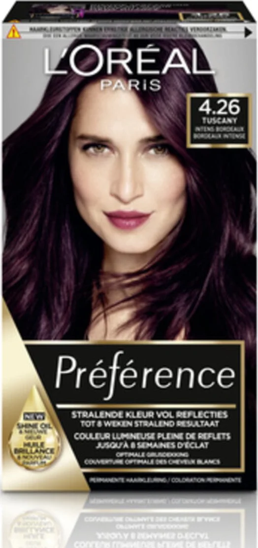3x L'Oréal Préférence Permanente Haarkleuring 4.26 Intens Bordeaux