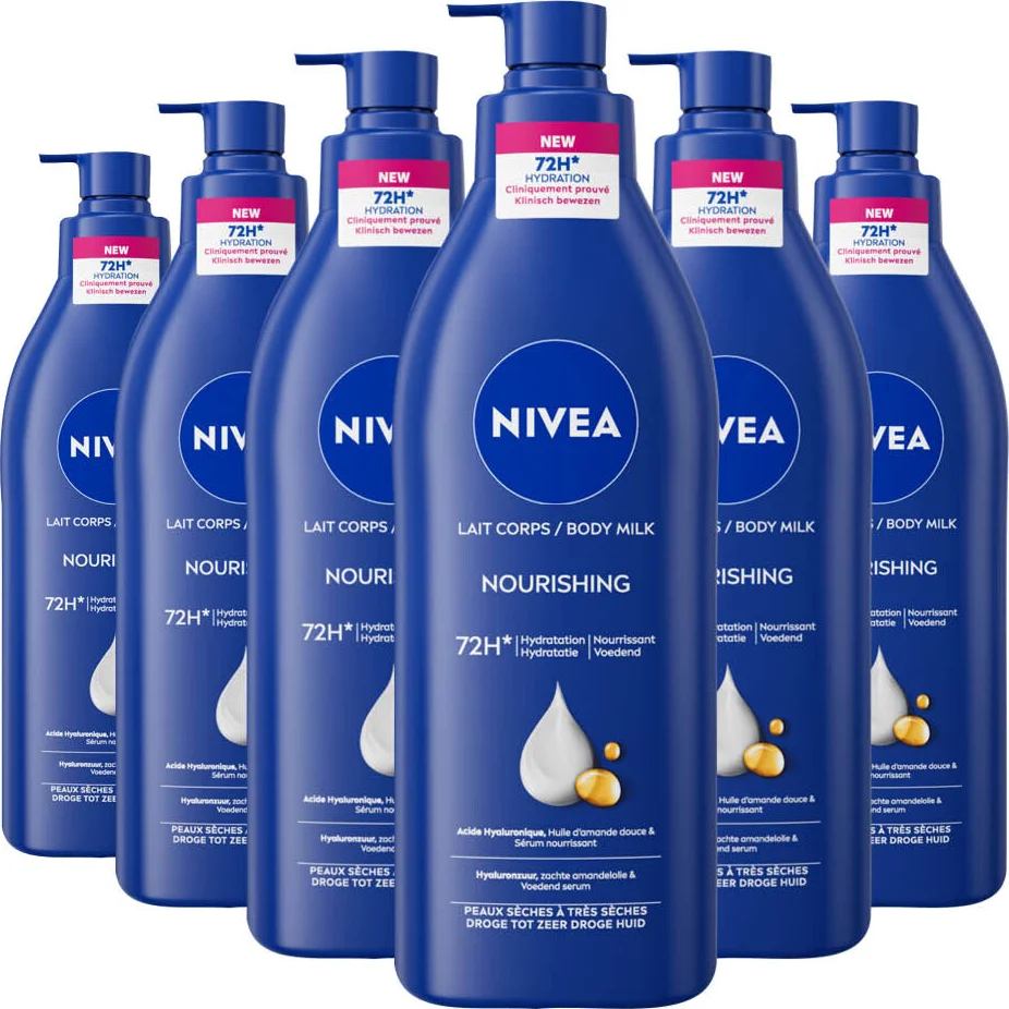 6x NIVEA Bodymilk Verzorgend met pomp 400 ml