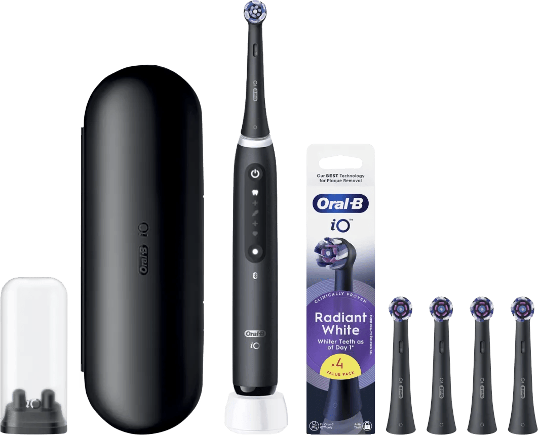 Oral-B iO 5N Zwart + 4 opzetborstels voor wittere tanden