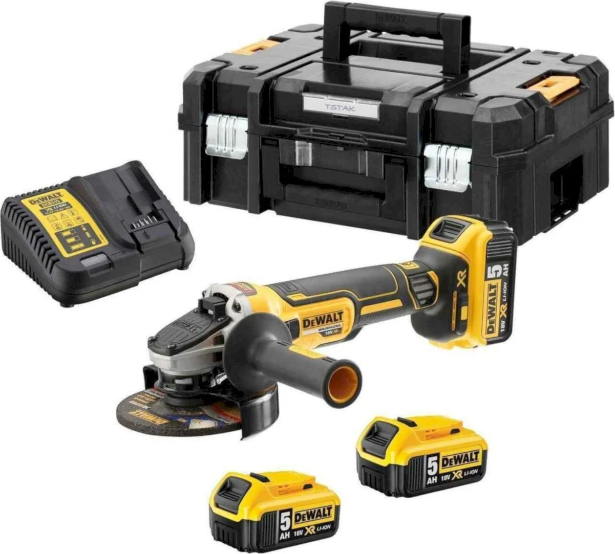 DeWALT DCG405P3 Accu haakse slijper 125mm 18V XR 5.0Ah (3x) in TSTAK