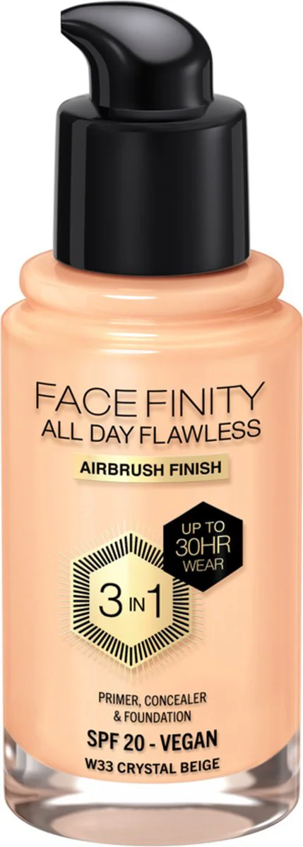 Max Factor Facefinity All Day Flawless Foundation W33 Crystal Beige 34 ml