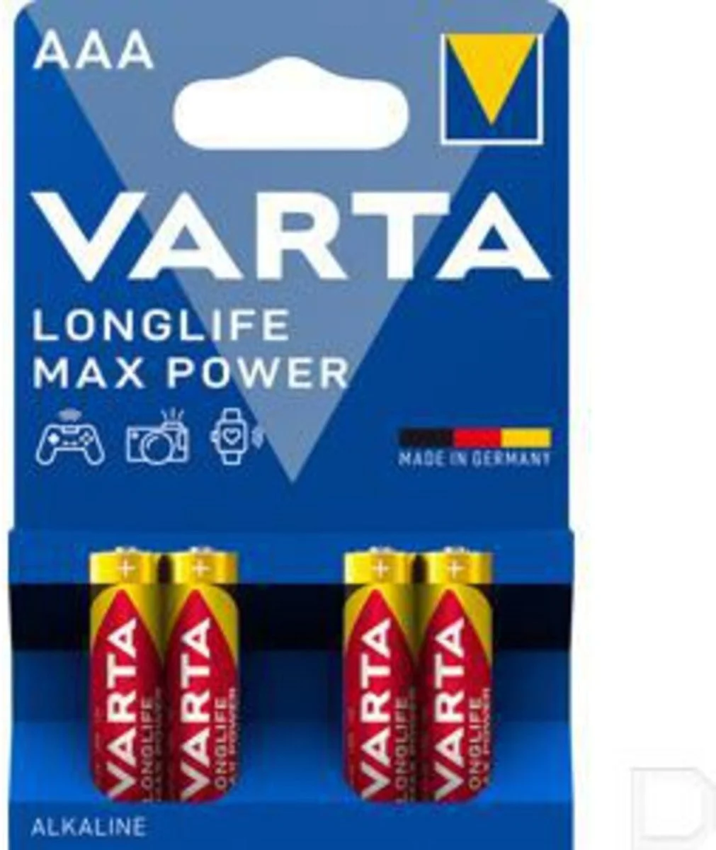 8x Varta Longlife Max Power Alkaline Batterijen AAA 4 stuks