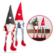 Kerstdecoratie voor binnen - Kabouter Gnome Dwerg - 2 Stuks - 50cm - Groot - Gnomes - Kerstkabouter