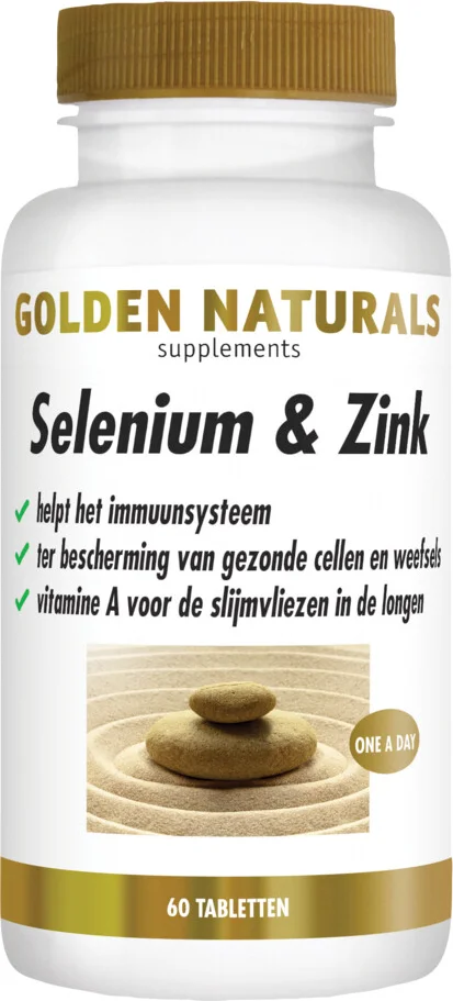 2x Golden Naturals Selenium & Zink Vegan 60 tabletten