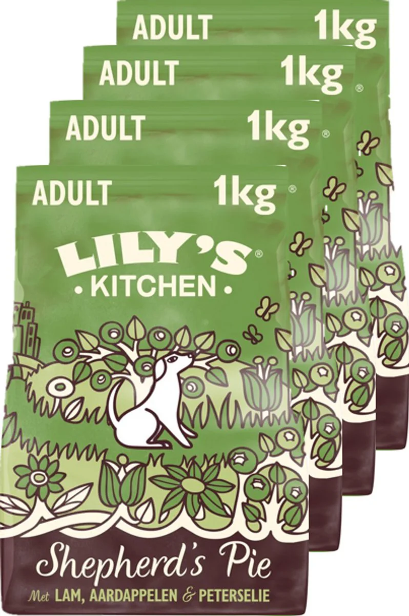 4x Lily's Kitchen Hondenvoer Droog Shepherd's Pie Lam 1 kg