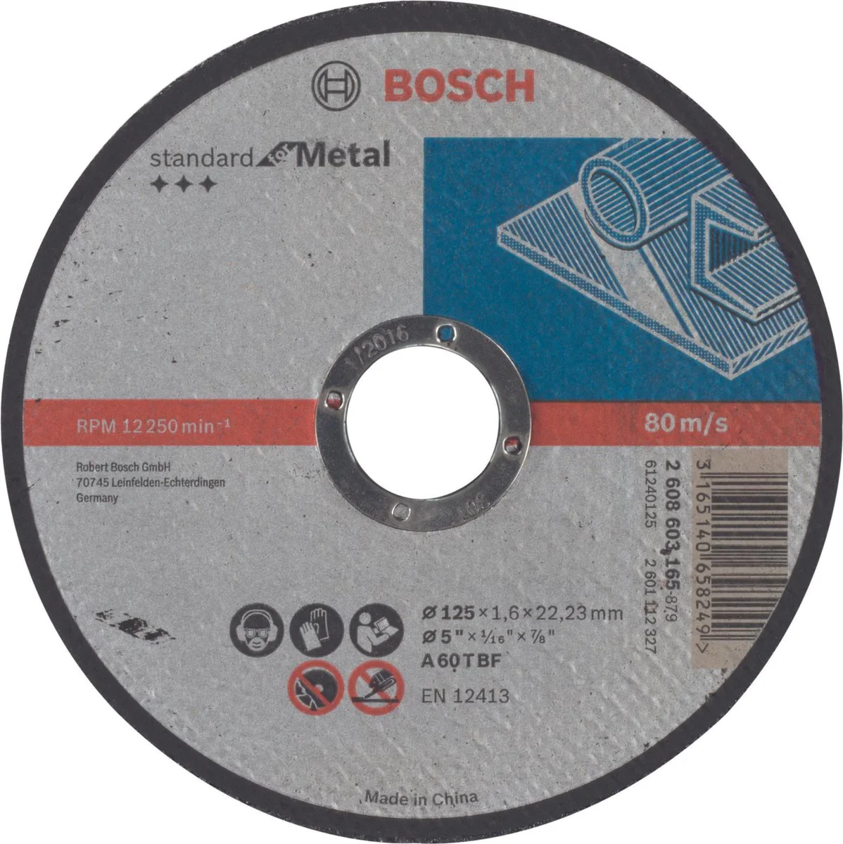 Bosch Professional Doorslijpschijf PRO Metal 125x22,23mm VE=1 - 2608603165