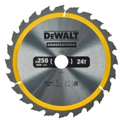 DeWALT Cirkelzaagblad voor Hout | Construction | Ø 250mm Asgat 30mm 24T - DT1956-QZ