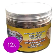12x Renske Kattensnack Gezonde Beloning Hartjes Kip & Wortel 100 gr