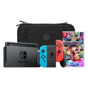 Nintendo Switch Rood/Blauw + Mario Kart 8 Deluxe + BlueBuilt Beschermhoes