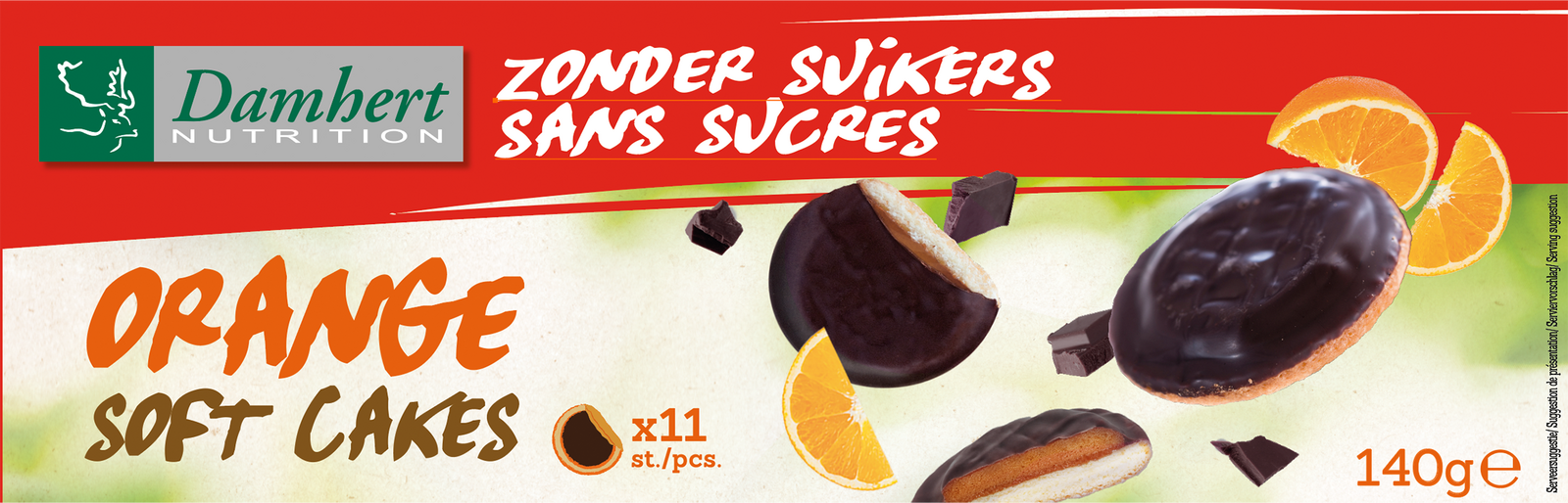Damhert Orange Soft Cakes Zonder Suiker 140GR