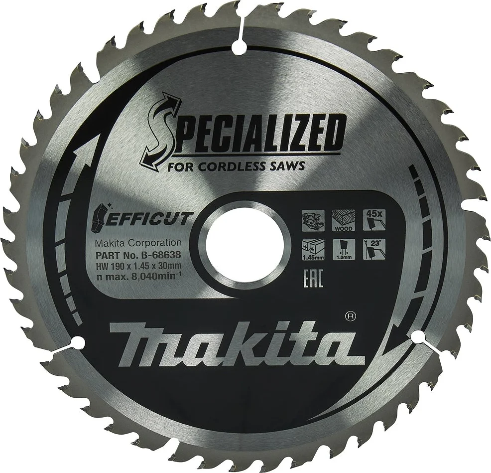 Makita Cirkelzaagblad voor Hout | Specialized | Ø 190mm Asgat 30mm 45T - B-68638