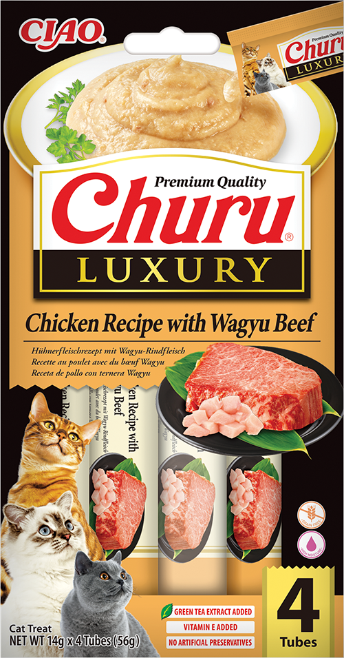 Ciao Kattensnack Churu Luxury Chicken & Wagyu Beef 4 x 14 gr