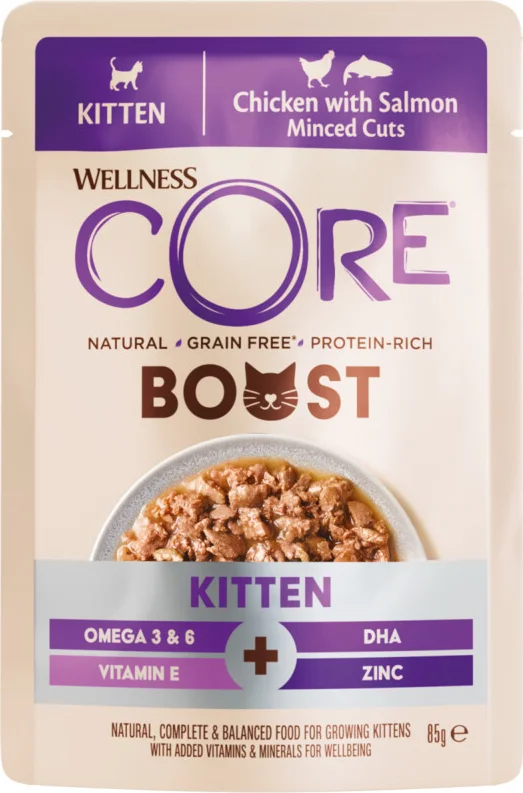 Wellness Core Kattenvoer Boost+ Kitten Kip & Zalm 85 gr