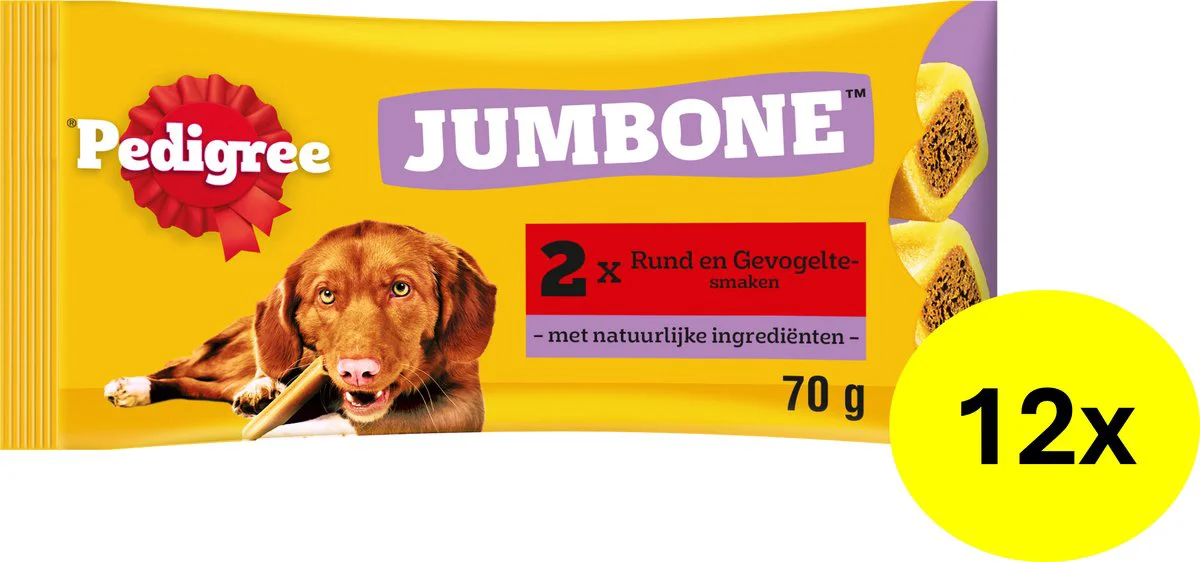 12x Pedigree Jumbone Medium Rund & Gevogelte 200 gr