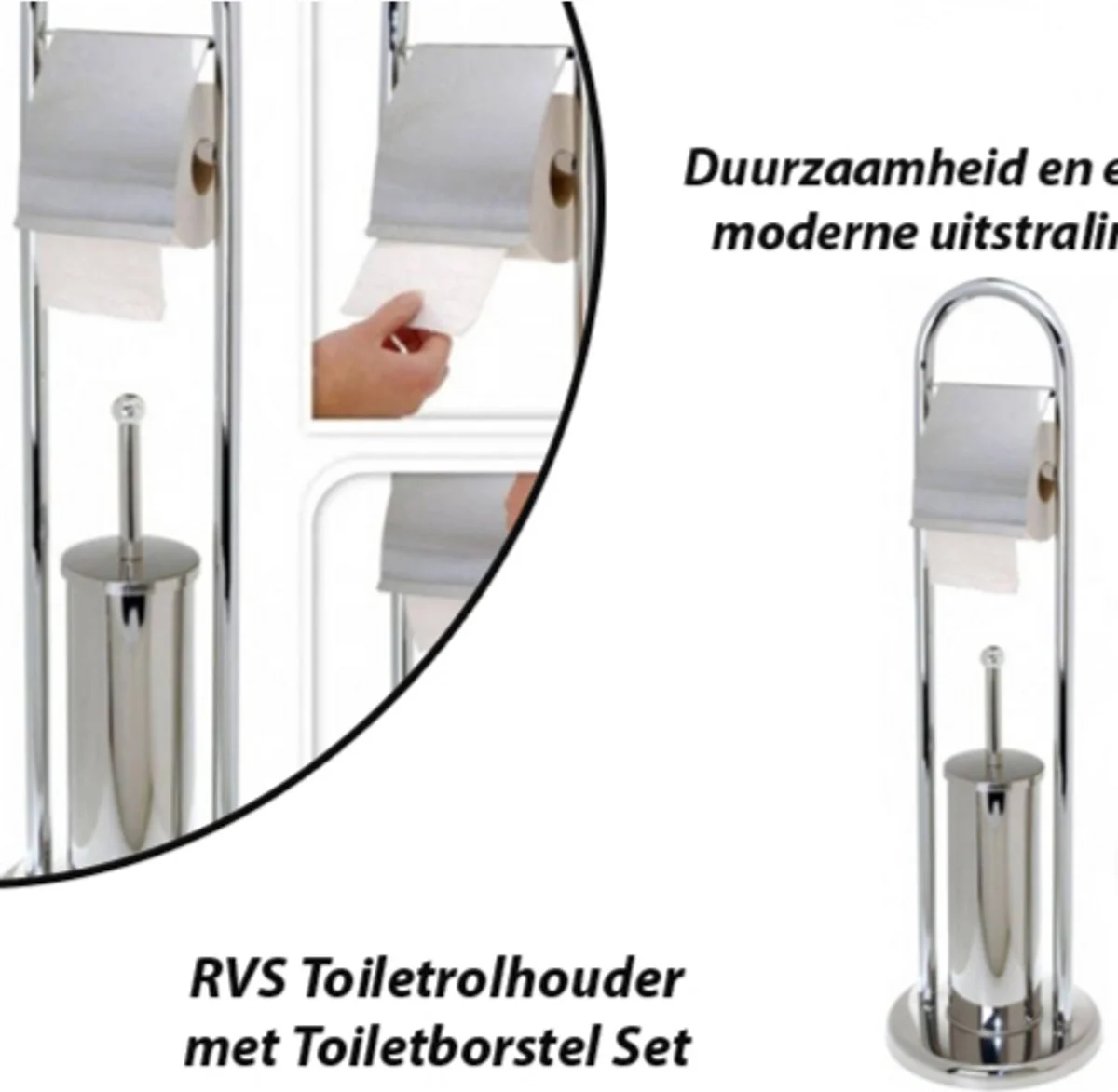 Toiletrolhouder met Toiletborstel Set RVS MatBathroom Solutions