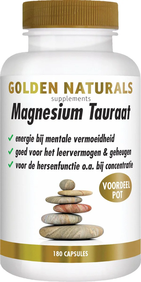 Golden Naturals Magnesium Tauraat 180 vegacapsules