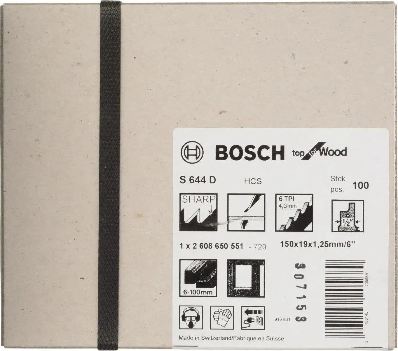 Bosch Professional S644D Reciprozaagblad 150mm Top for Wood VE=100 - 2608650551