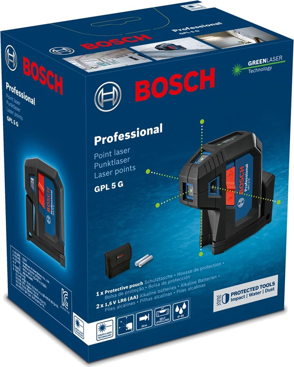 Bosch Professional GPL 5 G Puntlaser 30m in Beschermende Tas - 0601066P00