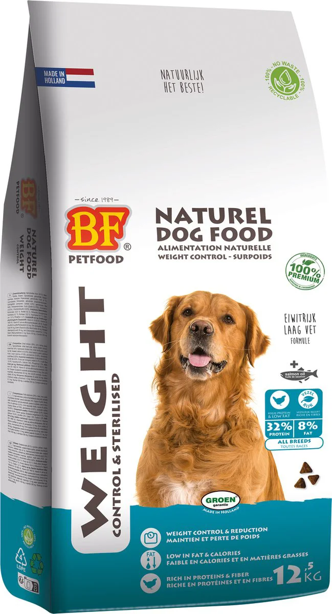 BF Petfood Weight Control Hondenvoer 12,5 kg
