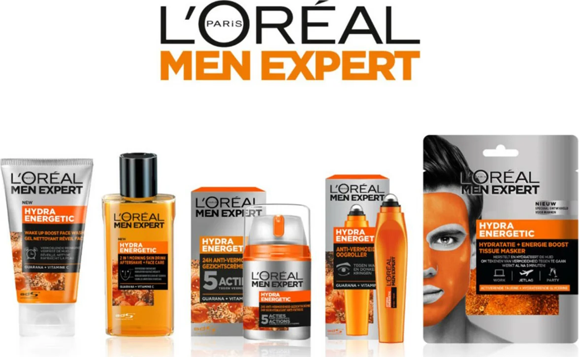 3x L'Oréal Men Expert Hydra Energetic Gezichtsmasker